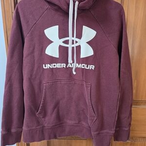 Under Armour Burgundy Hoodie with White Logo